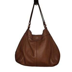Coach brown Lexy large hobo slouch pebbled shoulder purse tote bag